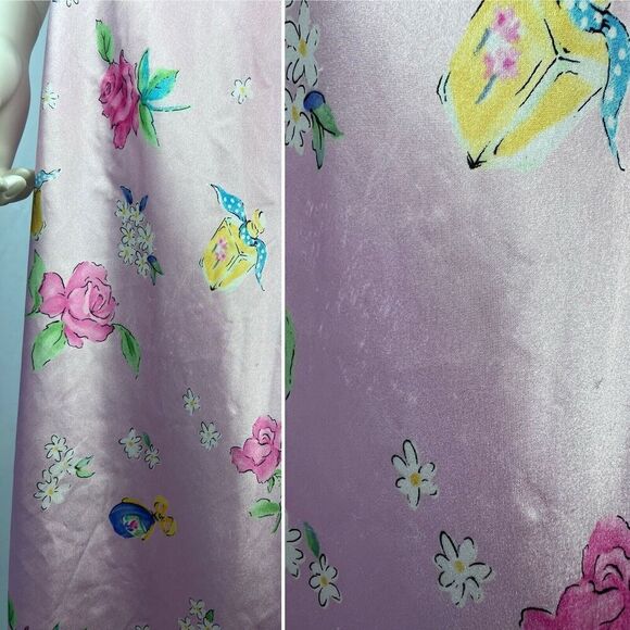 Secret Treasures Medium Pink Floral Sleeveless V-Neck Midi Nightgown Dress - Picture 4 of 8